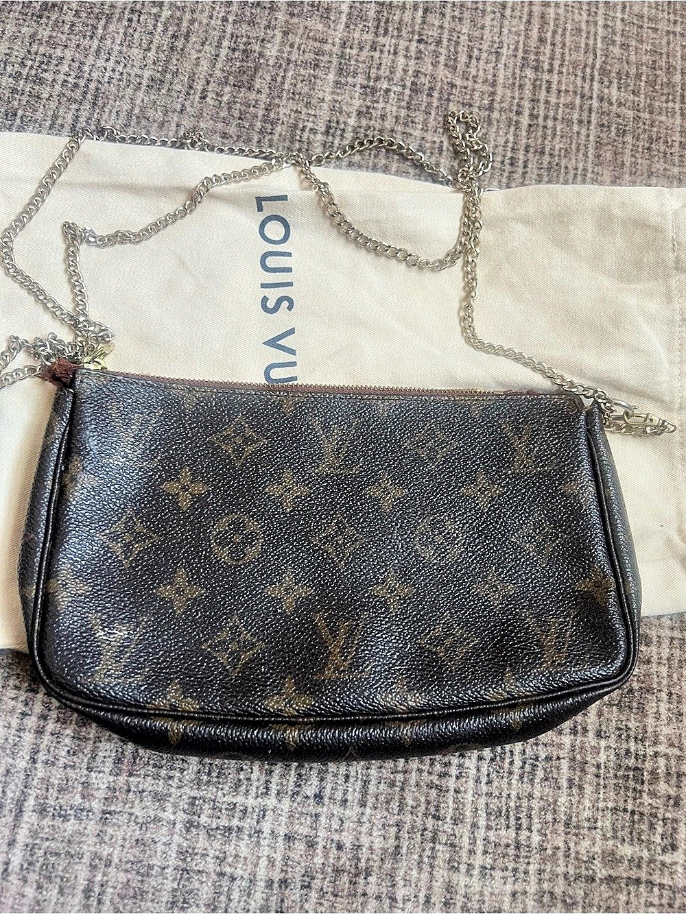 Louis Vuitton Pochette Accessoires Monogram Crossbody Brown & Black